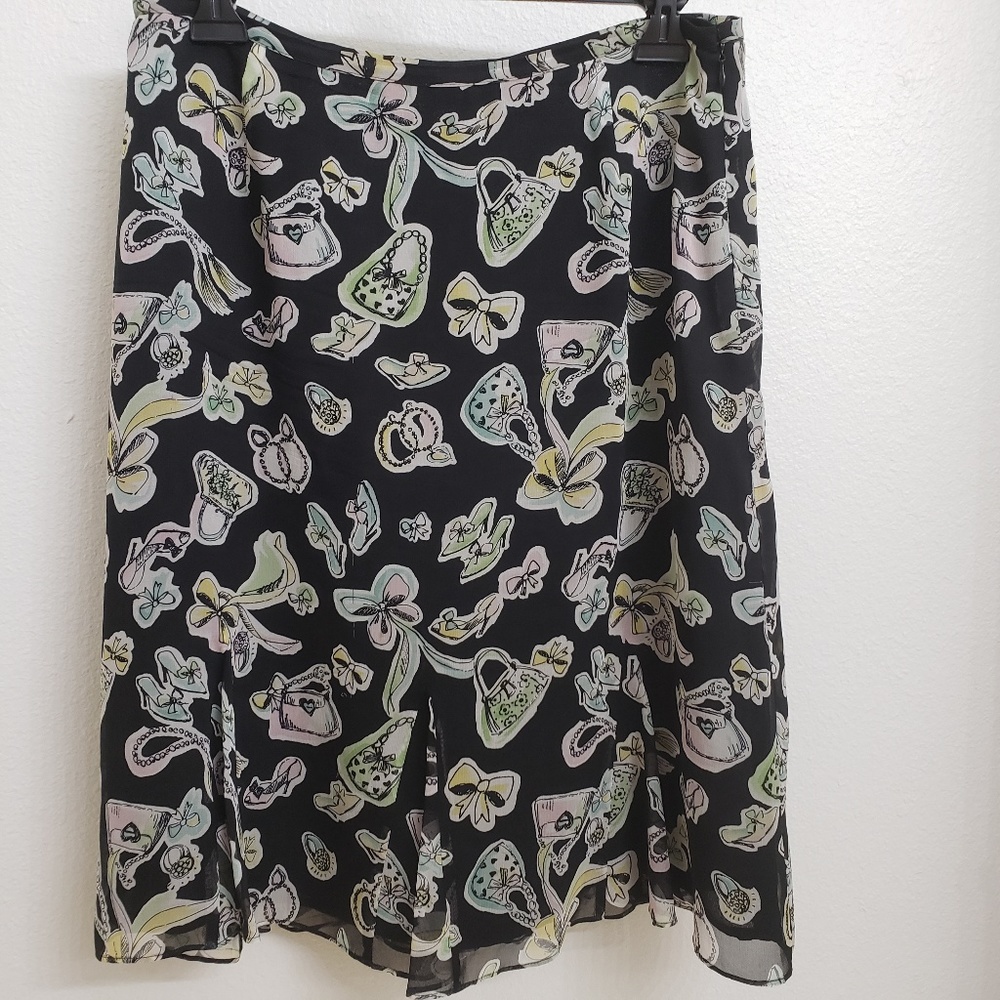 Casual Corner Black and White Print Skirt Size 8